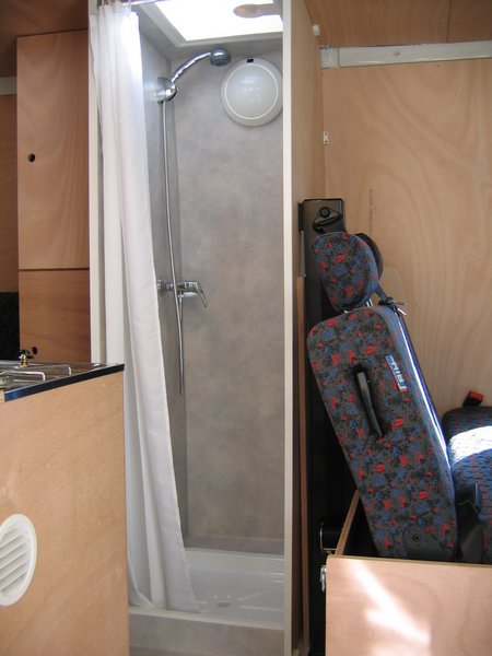 Cabine de douche lumineuse